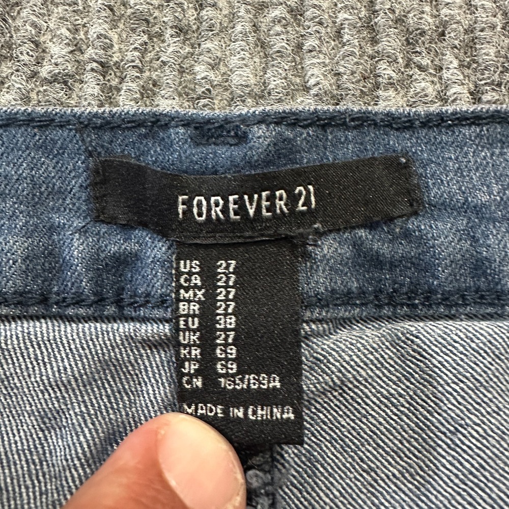 Forever 21 Womens Skinny Jeans Size 27 Blue Denim Cotton Stretch Low Rise - Picture 6 of 9